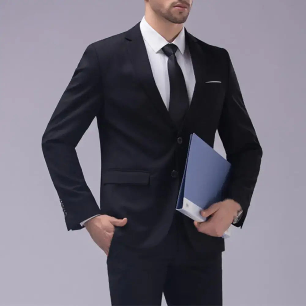 R&z - Casual Blazer Formal Suit Set Groom Wedding Gown Blazers Pants Set - Executive Business Wear