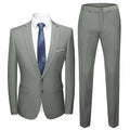 R&z - Casual Blazer Formal Suit Set Groom Wedding Gown Blazers Pants Set - Grey / 5XL - Executive Business Wear