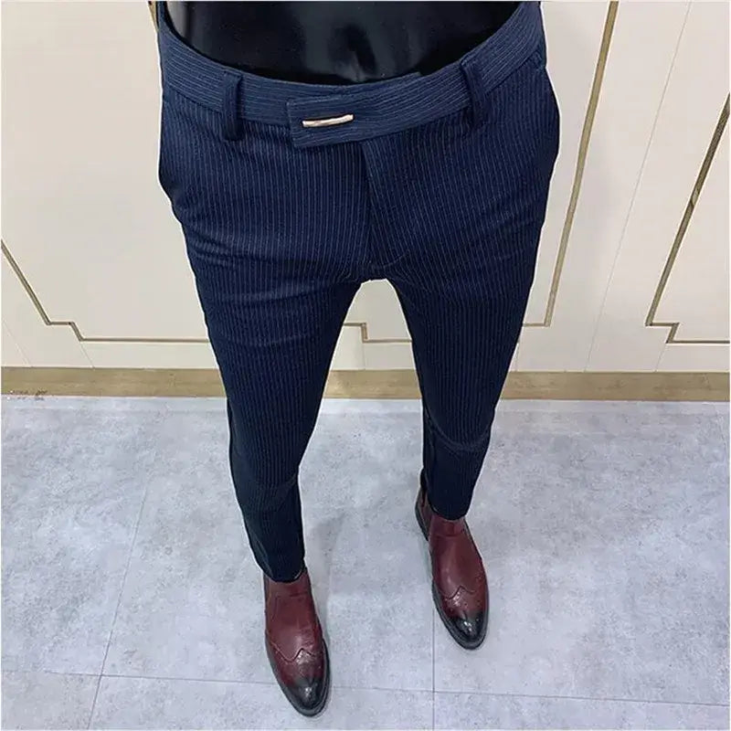 R&z - Casual Business Dress Pants Fashion Social Solid Wedding Party Suit Pants Slim Fit Suit Pants - 901 Blu / 28