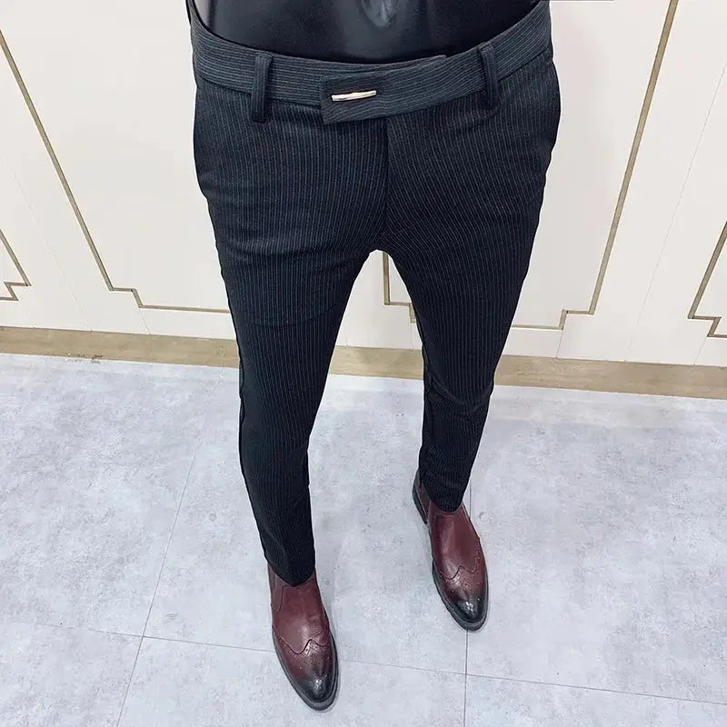R&z - Casual Business Dress Pants Fashion Social Solid Wedding Party Suit Pants Slim Fit Suit Pants - Men’s Pants