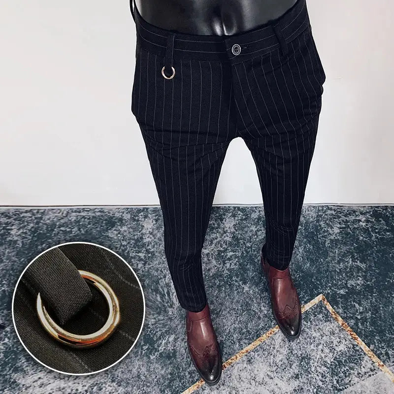 R&z - Casual Business Dress Pants Fashion Social Solid Wedding Party Suit Pants Slim Fit Suit Pants - 906 Black / 31
