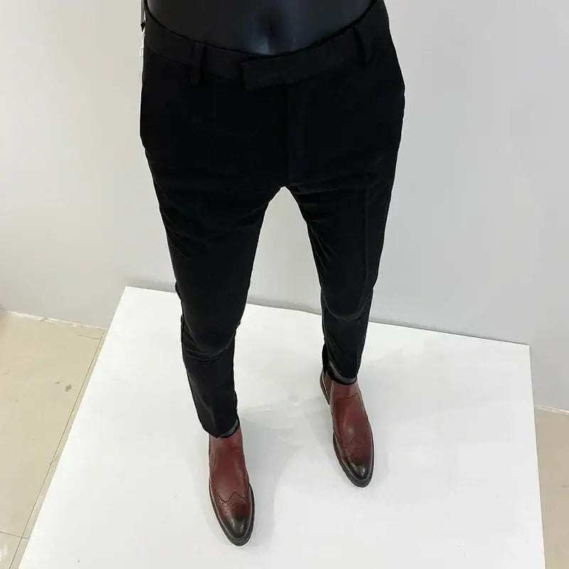 R&z - Casual Business Dress Pants Fashion Social Solid Wedding Party Suit Pants Slim Fit Suit Pants - Men’s Pants