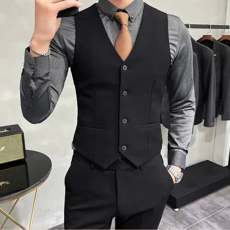 R&z - Casual Business Vest Groom Wedding Suit Party Waist Coat - Executive Business Wear