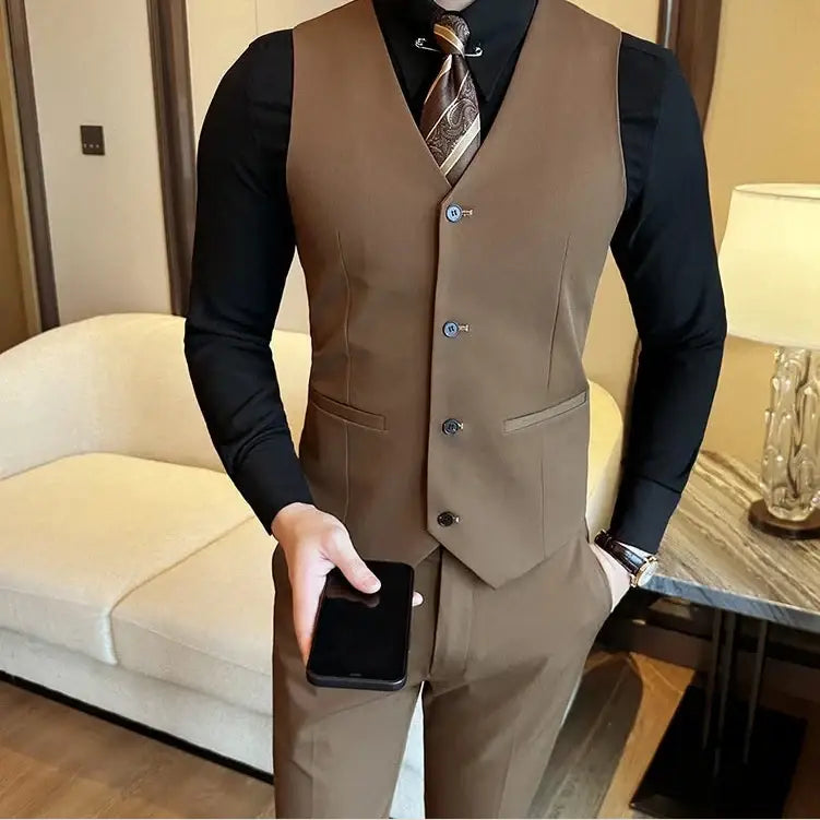 R&z - Casual Business Vest Groom Wedding Suit Party Waist Coat - Executive Business Wear