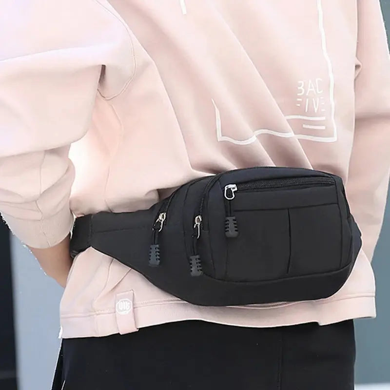R&z - Casual Canvas Waist Pack for Phones and Wallets
