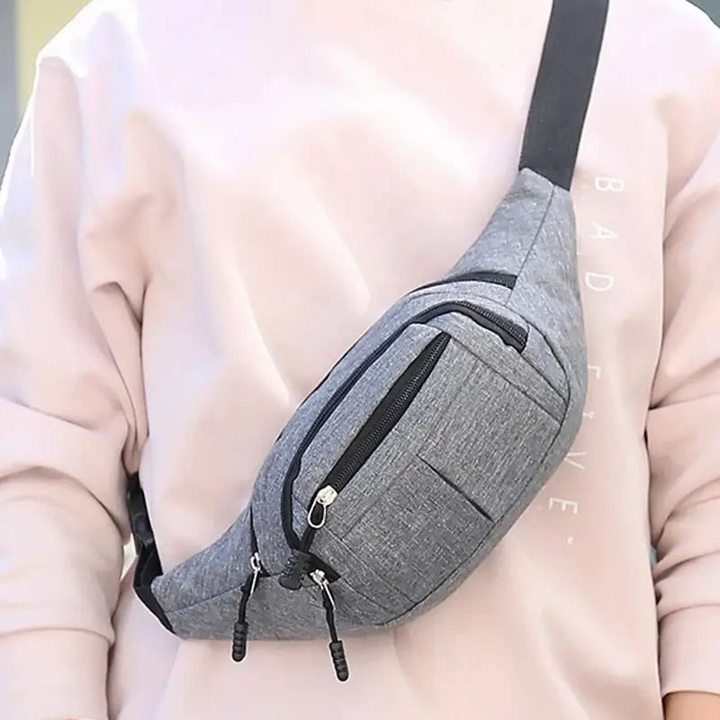 R&z - Casual Canvas Waist Pack for Phones and Wallets