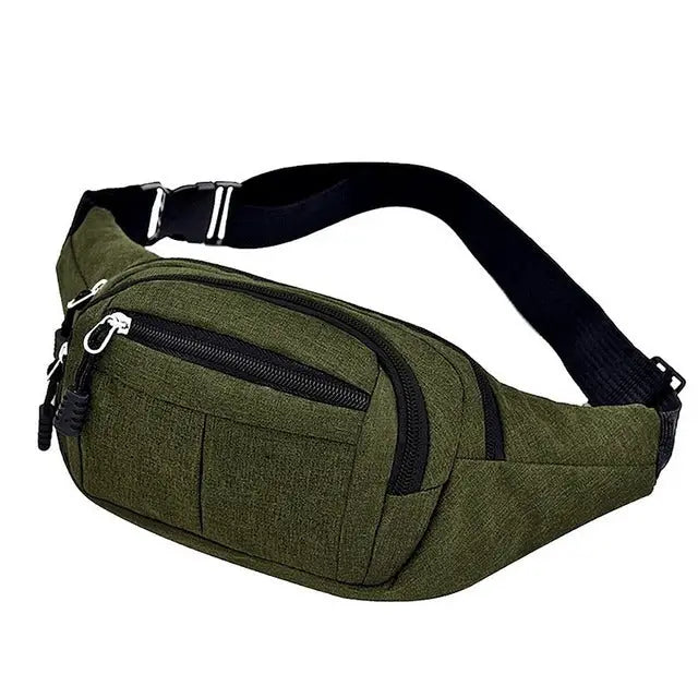 R&z - Casual Canvas Waist Pack for Phones and Wallets - Army green