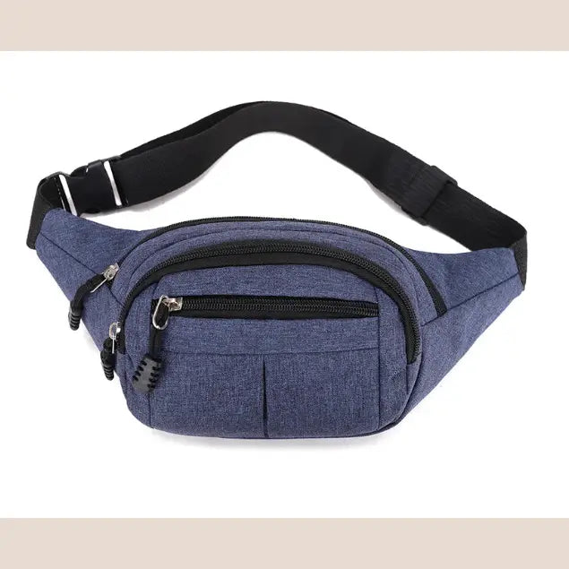 R&z - Casual Canvas Waist Pack for Phones and Wallets - Blue