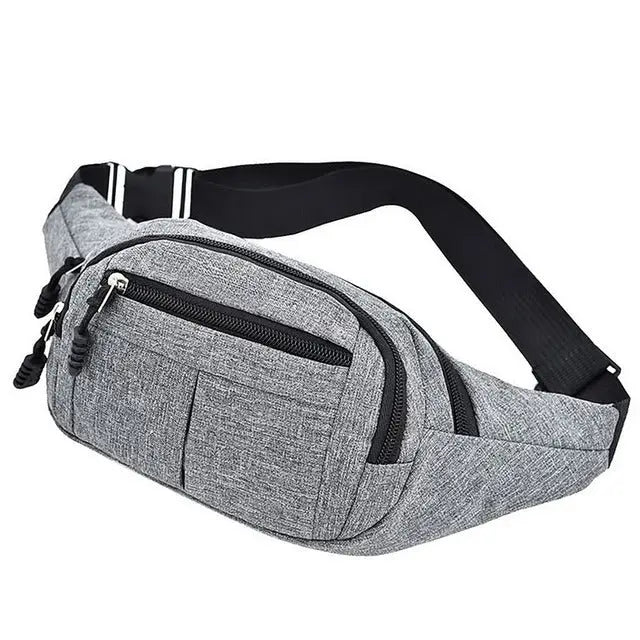 R&z - Casual Canvas Waist Pack for Phones and Wallets - Grey