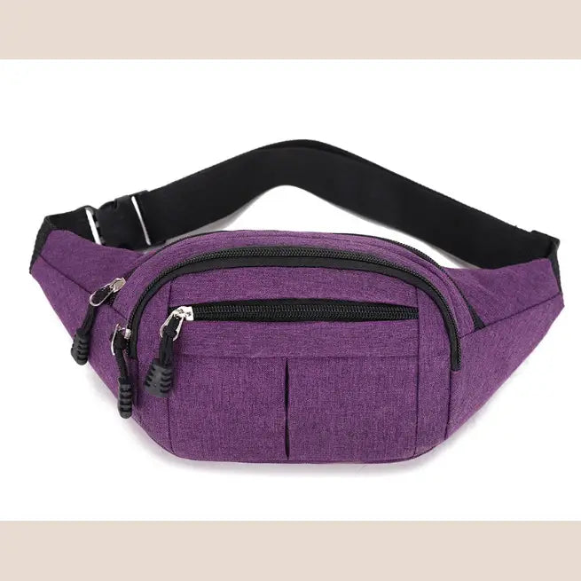 R&z - Casual Canvas Waist Pack for Phones and Wallets - Purple
