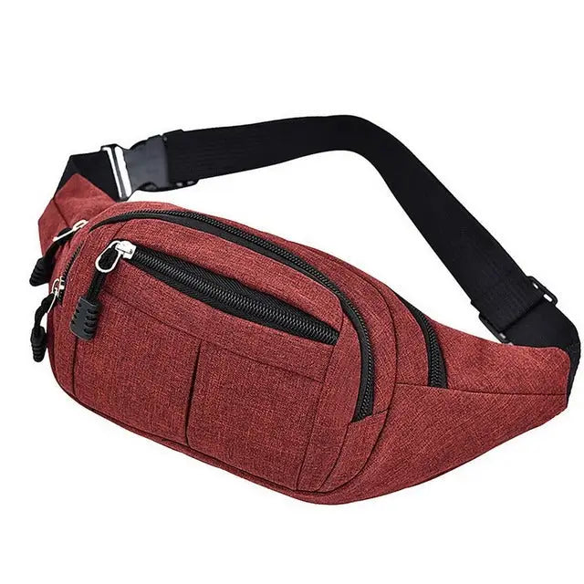 R&z - Casual Canvas Waist Pack for Phones and Wallets - Red