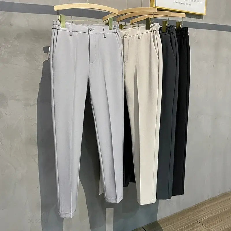 R&z - Casual Pants Suit Pant Slim Fit Work Elastic Waist Jogging Business Trousers Male - Men’s Pants