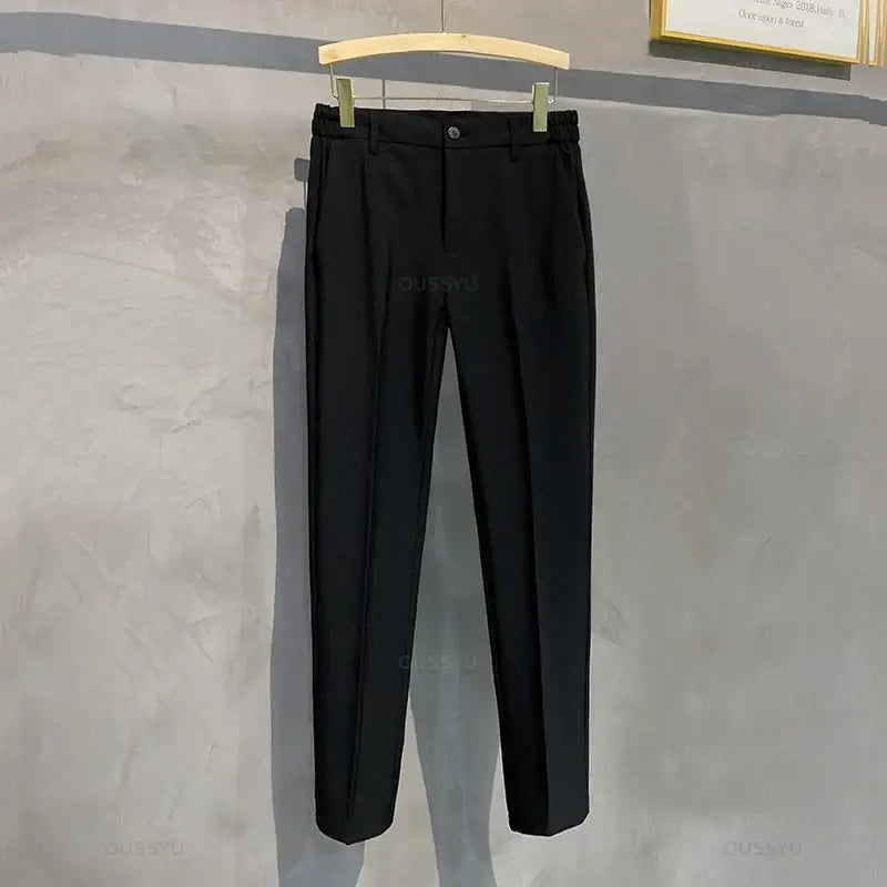 R&z - Casual Pants Suit Pant Slim Fit Work Elastic Waist Jogging Business Trousers Male - Black / 31 - Men’s Pants