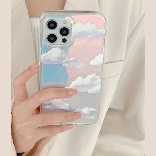 R&z - Cloud Design for Mobile Phone Case - Colorful clouds / iPhone 13Pro - Electronics Accessories