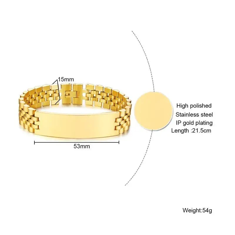 R&Z - Custom 15mm Wide Id Tag Bracelte