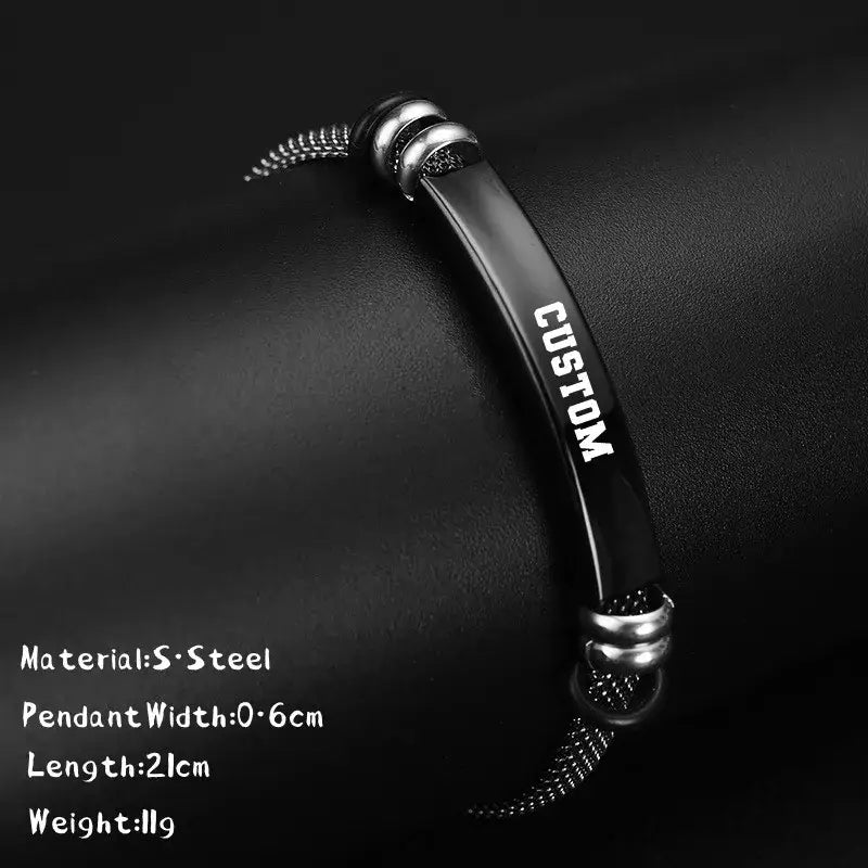 R&Z - Custom Engraved Identity Bracelte - Engrave / 15