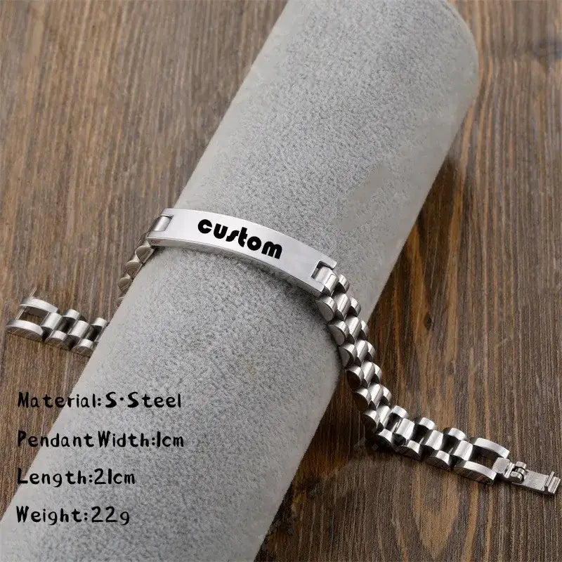 R&Z - Custom Engraved Identity Bracelte - Engrave / 17