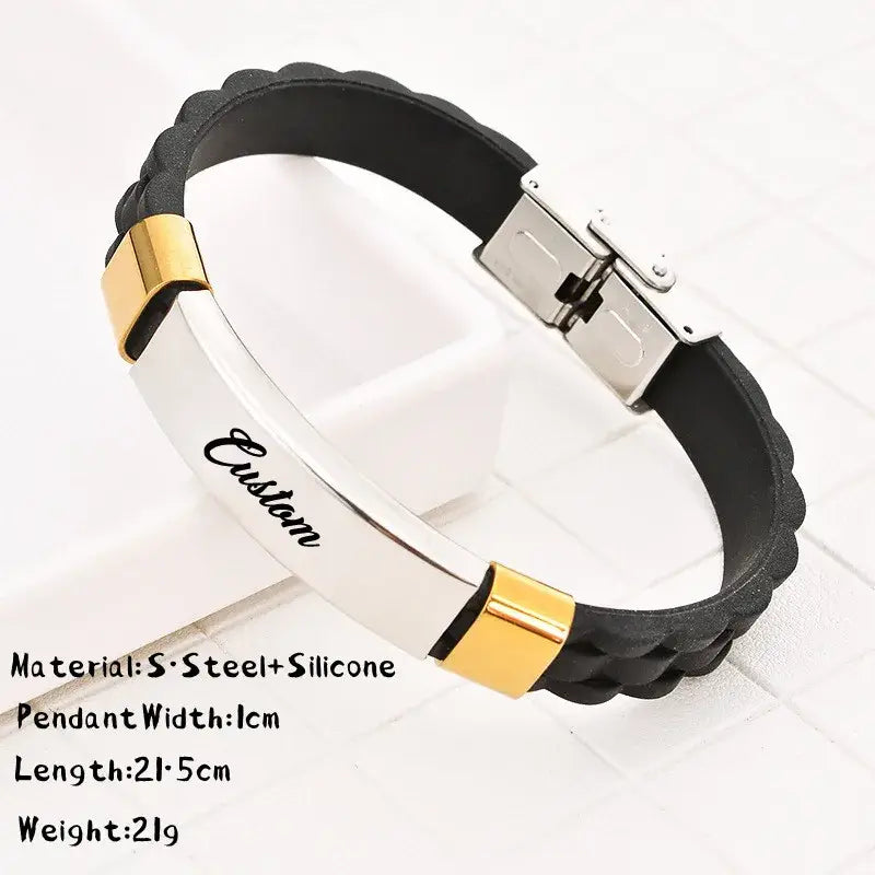 R&Z - Custom Engraved Identity Bracelte - No Engrave / 12