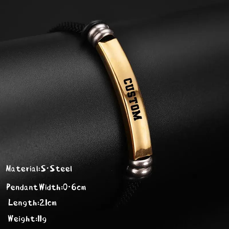R&Z - Custom Engraved Identity Bracelte - No Engrave / 14