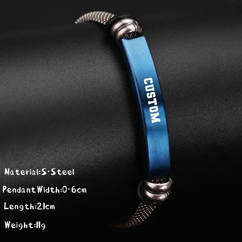 R&Z - Custom Engraved Identity Bracelte - No Engrave / 16