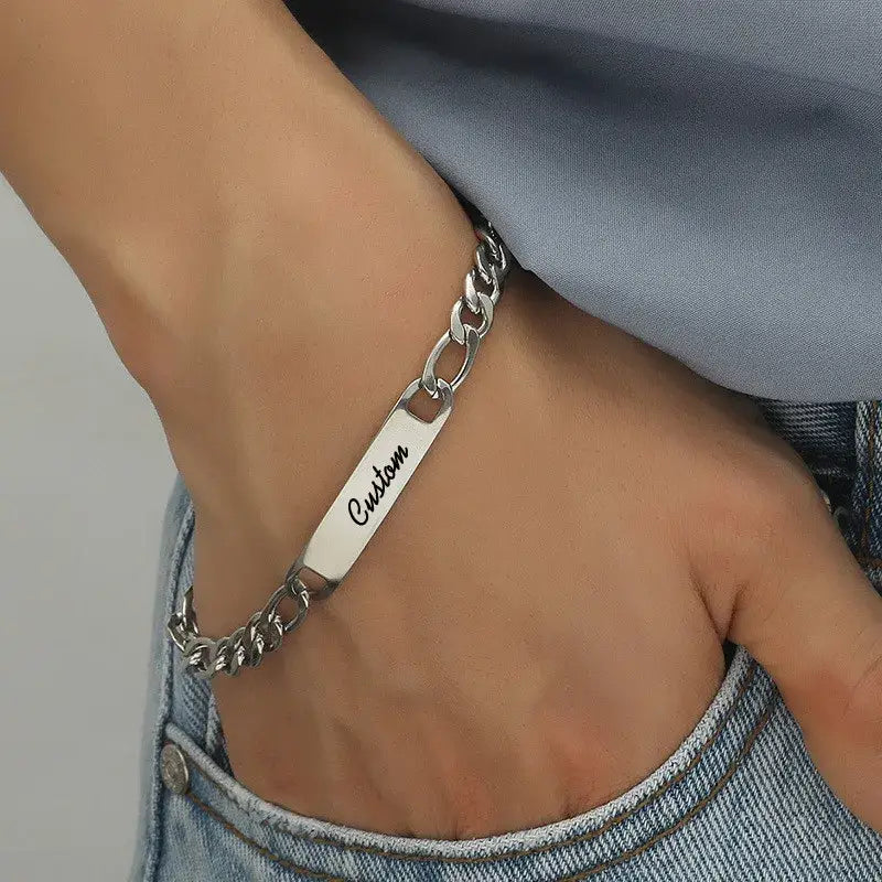 R&Z - Custom Engraved Identity Bracelte - No Engrave / 21