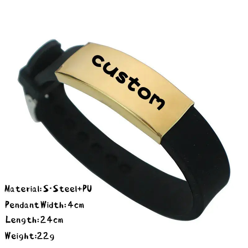 R&Z - Custom Engraved Identity Bracelte - No Engrave / 7