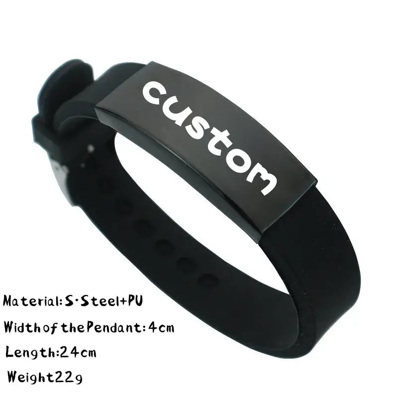 R&Z - Custom Engraved Identity Bracelte - No Engrave / 8