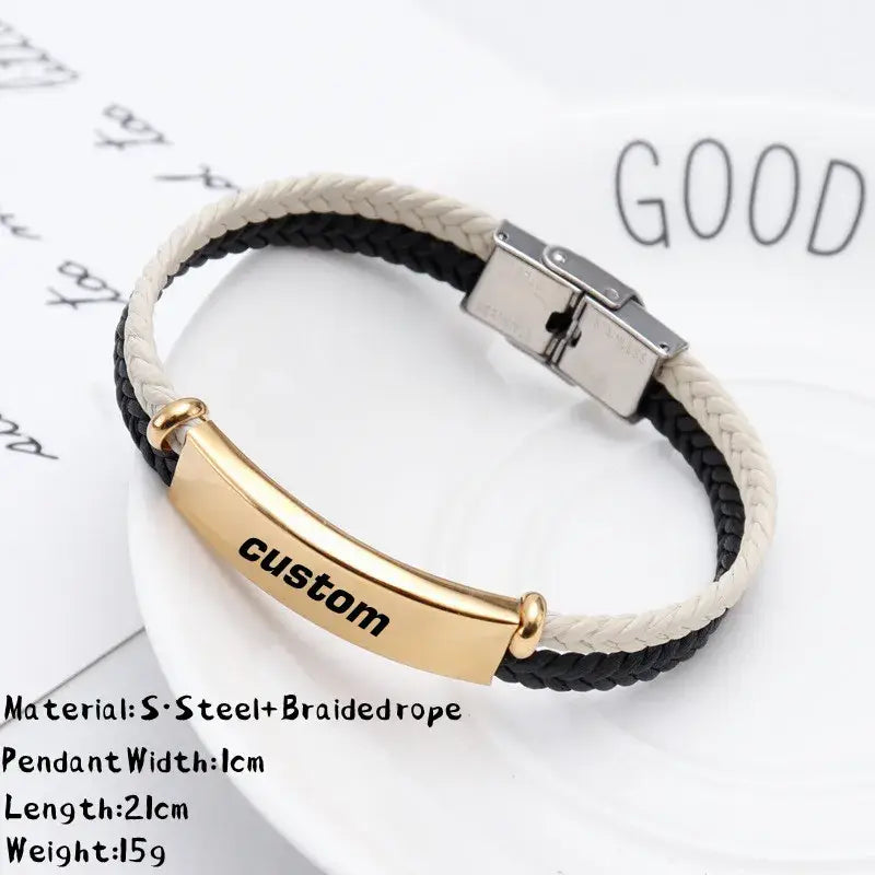 R&Z - Custom Engraved Identity Bracelte - No Engrave / 9