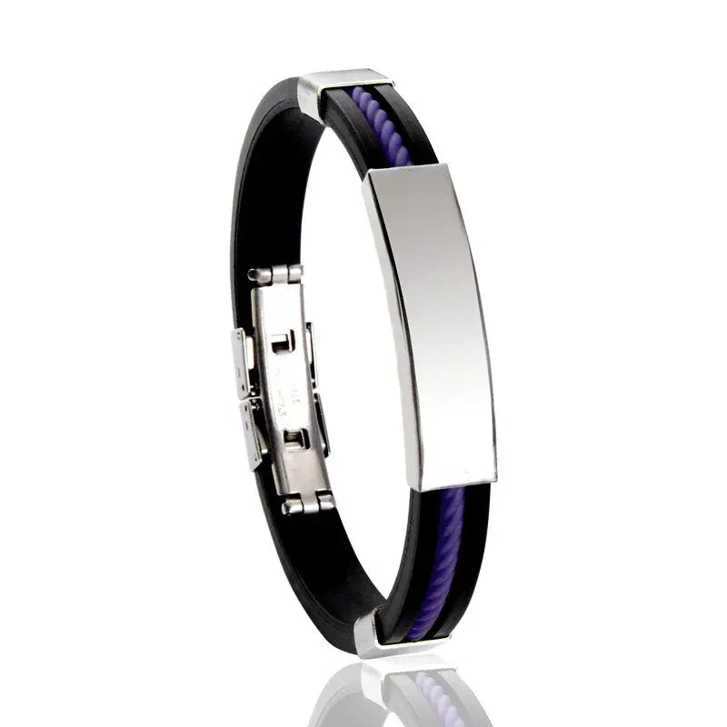 R&Z - Custom Engraved Silicone Bracelent - no engrave / blue