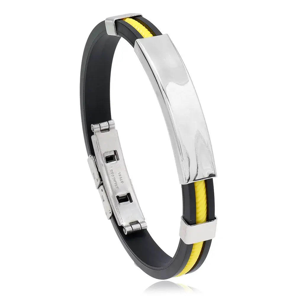 R&Z - Custom Engraved Silicone Bracelent - no engrave / Yellow