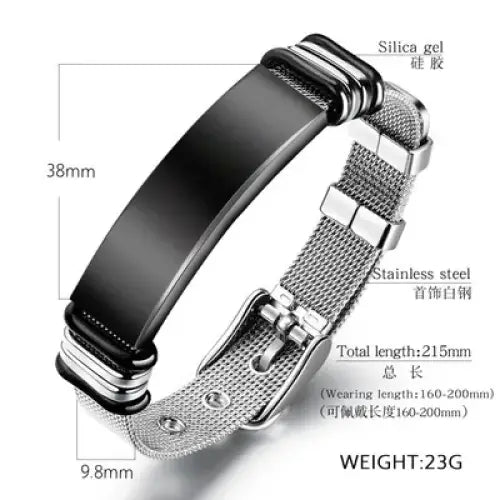 R&Z - Custom Engraved Woven Leather Bracelte