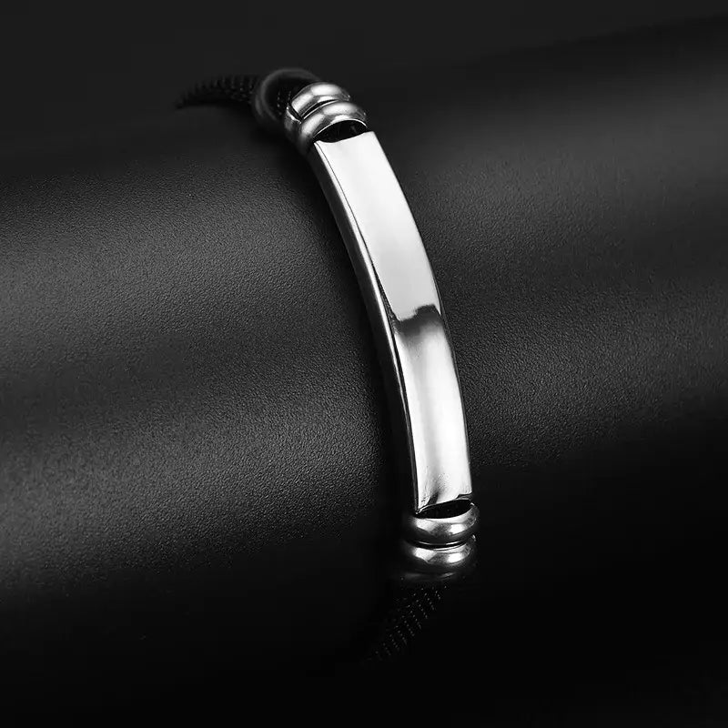R&Z - Custom Engraved Woven Leather Bracelte
