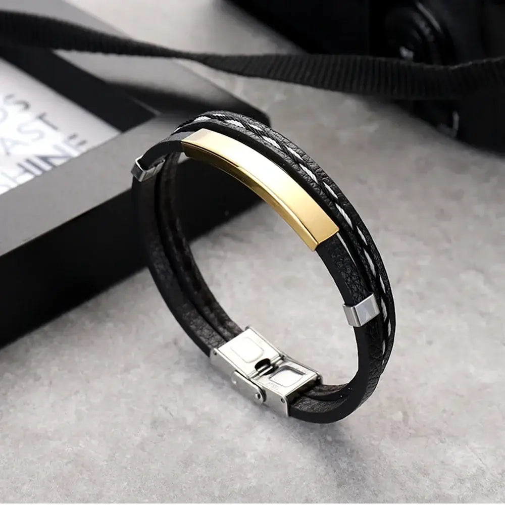R&Z - Custom Engraved Woven Leather Bracelte
