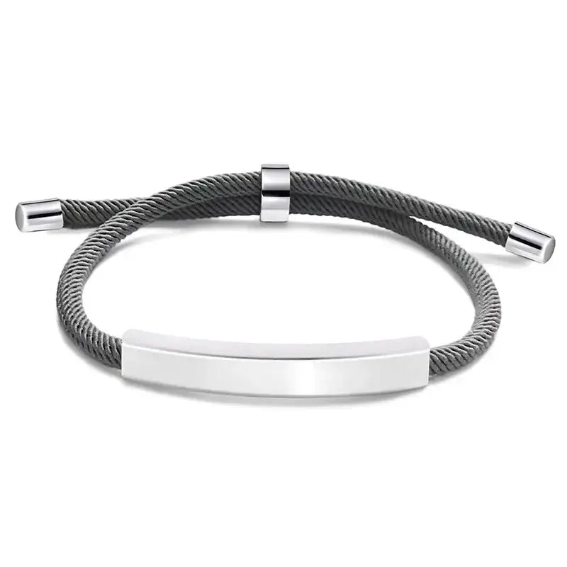 R&Z - Custom Engraved Woven Leather Bracelte