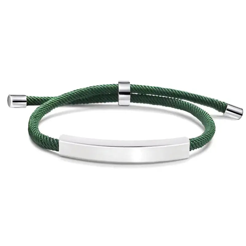 R&Z - Custom Engraved Woven Leather Bracelte