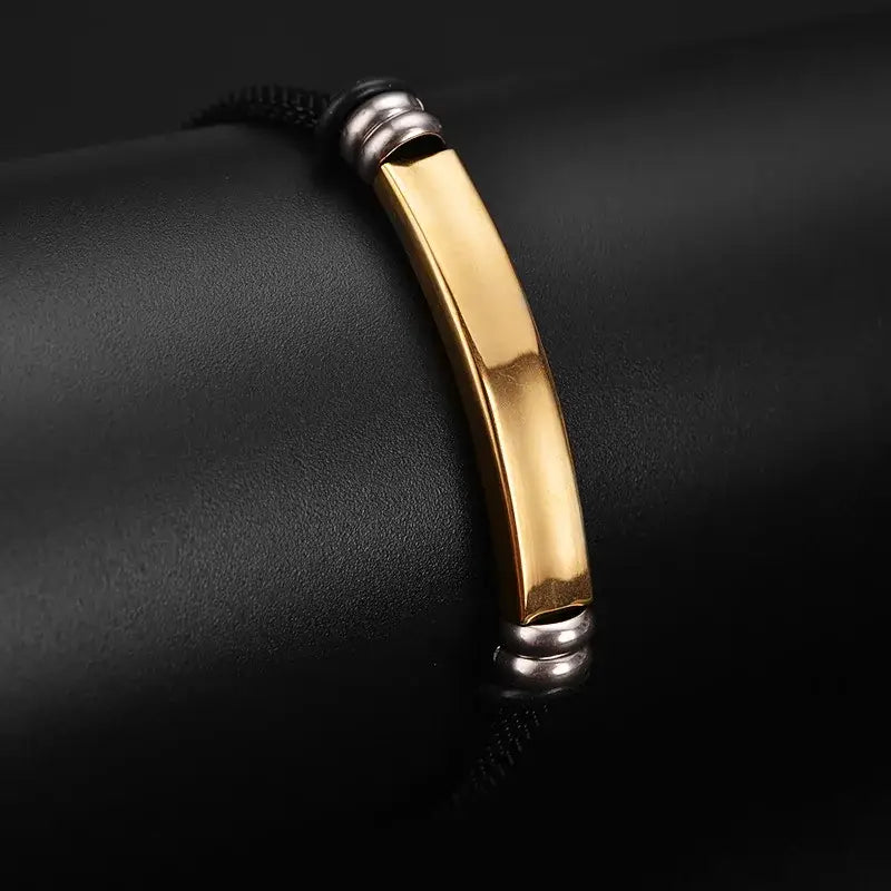 R&Z - Custom Engraved Woven Leather Bracelte