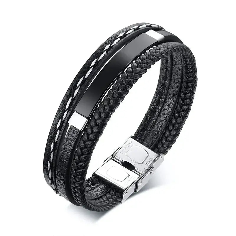 R&Z - Custom Multi Layer Leather Bracelte - No Custom / BL-553B