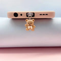 R&z - Cute Little Bear Phone Dust Plug Pendant for Phone - Brown for ios - Electronics Accessories