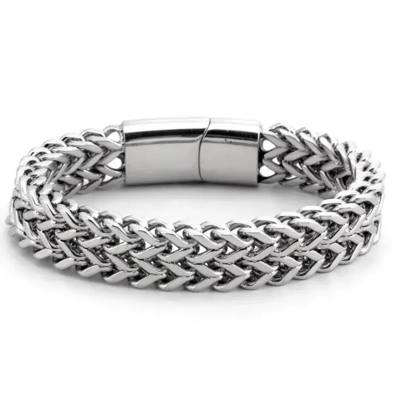 R&Z - Double Cuban Chain Magent Bracelte - 19cm / Custom Logo
