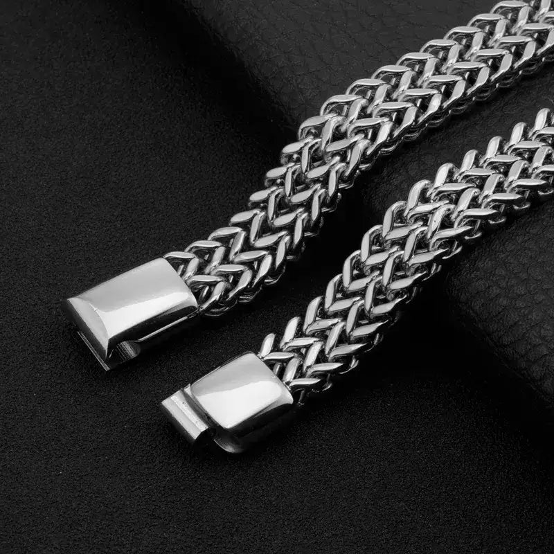 R&Z - Double Cuban Chain Magent Bracelte - 21cm / Custom text