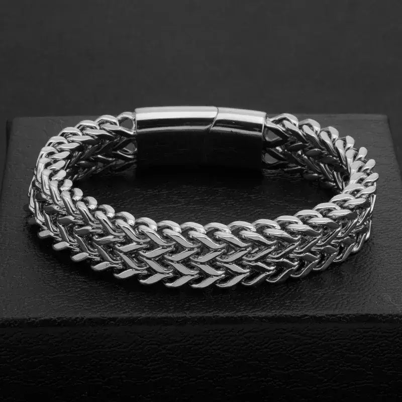 R&Z - Double Cuban Chain Magent Bracelte - 23cm / No custom