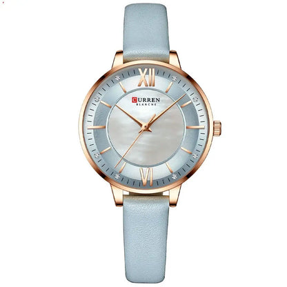 R&amp;Z - Elegant Women’s Watch - Light blue belt - Executive Watches