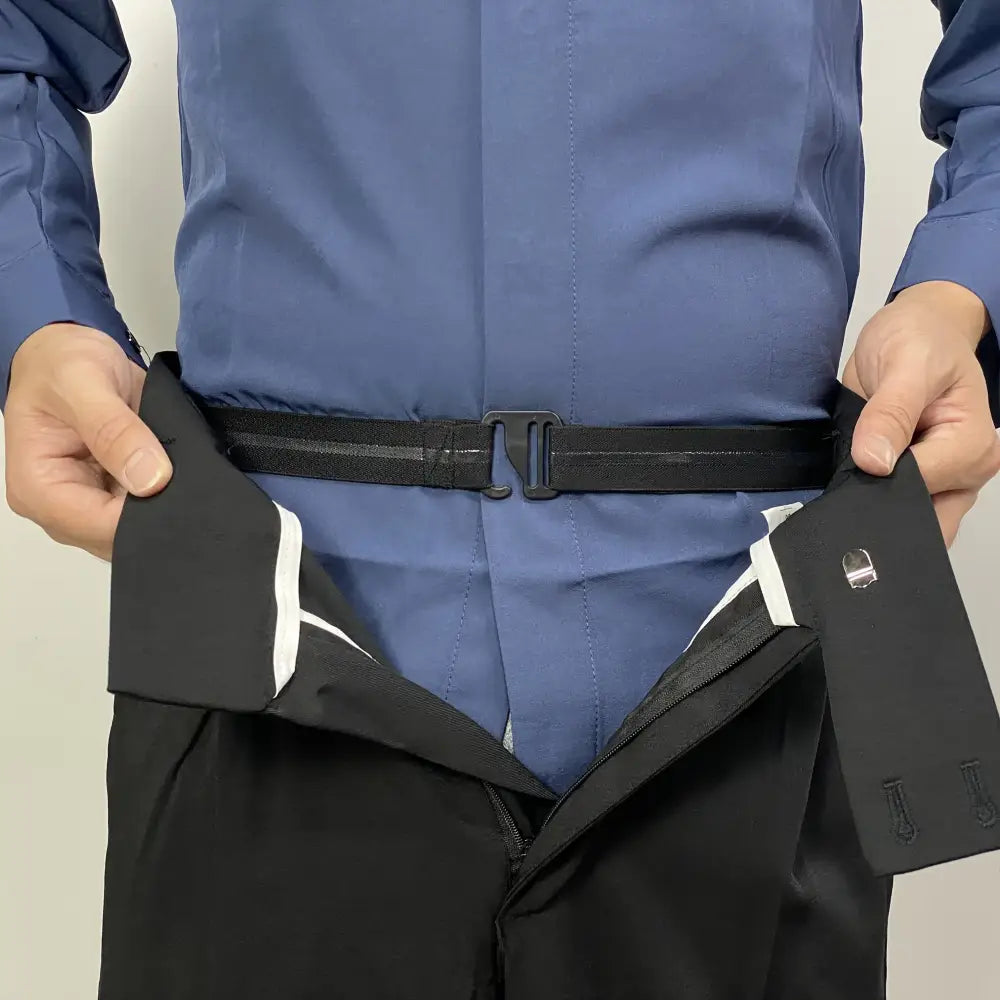 R&z - Fabric Shirt Stays Adjustable Elastic Non-Slip Polyester Belts for Formal Shirts - black - Men’s Pants
