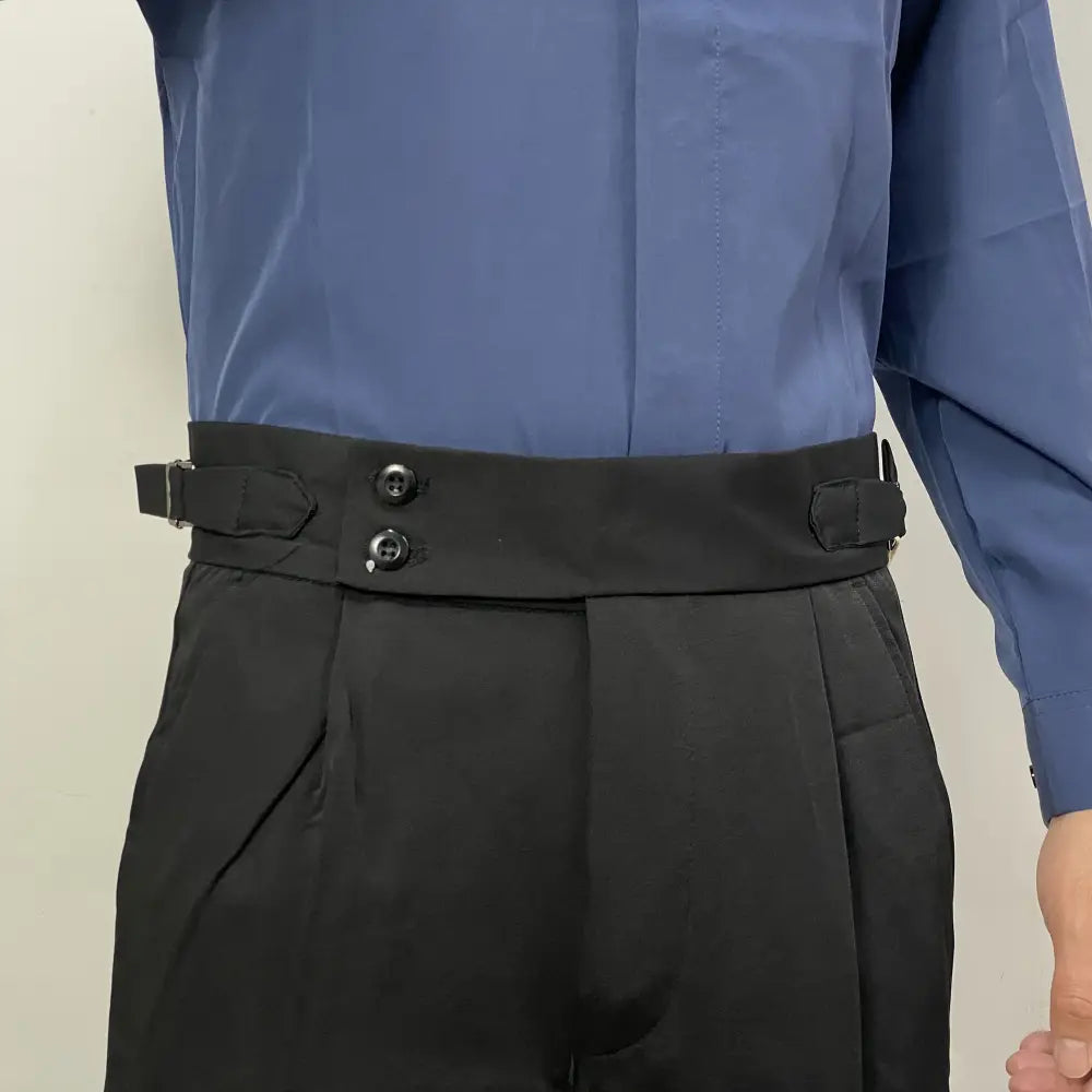 R&z - Fabric Shirt Stays Adjustable Elastic Non-Slip Polyester Belts for Formal Shirts - black - Men’s Pants