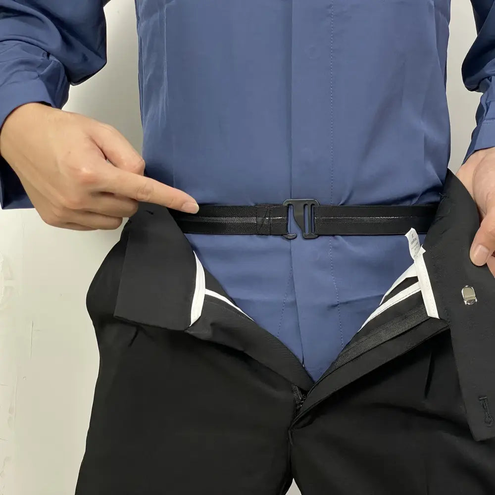 R&z - Fabric Shirt Stays Adjustable Elastic Non-Slip Polyester Belts for Formal Shirts - black - Men’s Pants
