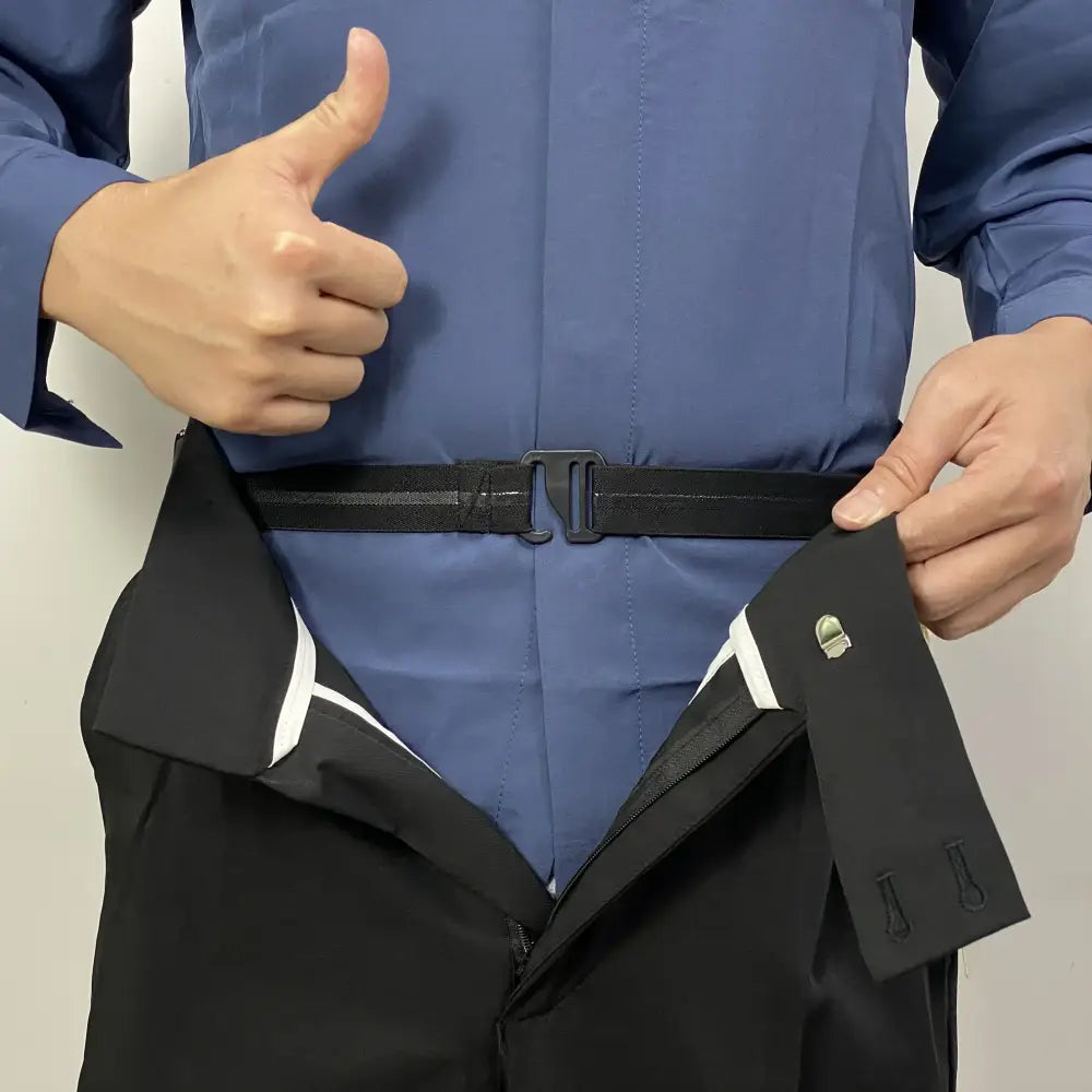 R&z - Fabric Shirt Stays Adjustable Elastic Non-Slip Polyester Belts for Formal Shirts - black - Men’s Pants