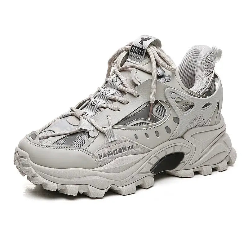 R&z - Fashion Casual Reflective Thick-soled Sneakers - ZL07 1 Gray / 45
