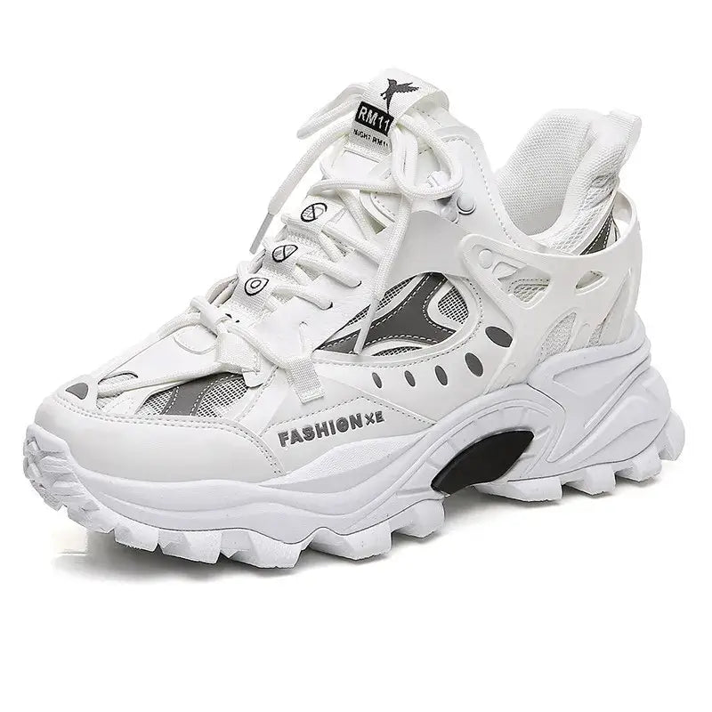 R&z - Fashion Casual Reflective Thick-soled Sneakers - ZL07 1 White / 39