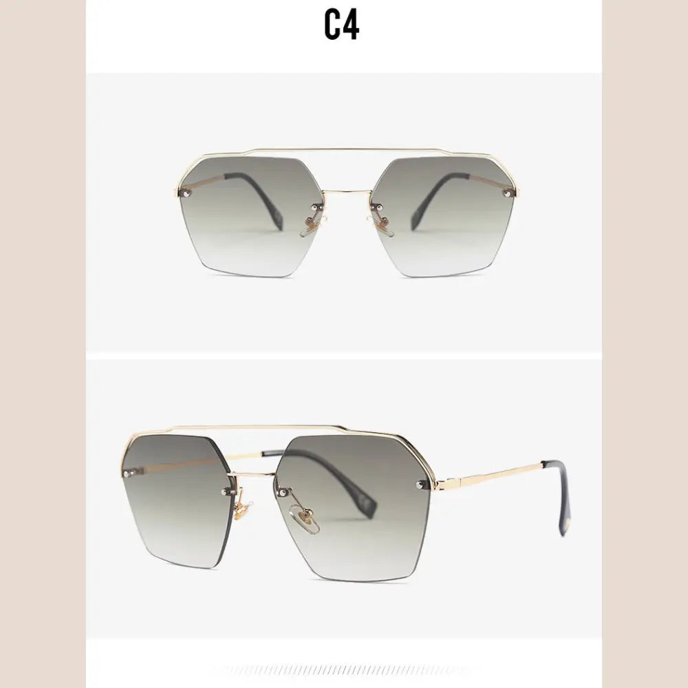 R&z - Fashionable Dual-Bridge Sunglasses for Women - C4