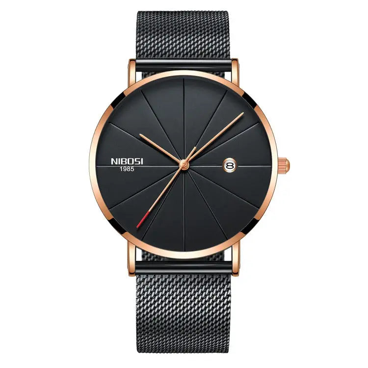 R&z - Fashionable Quartz Watches for Couples - All black with gold nails / One size - Executive Watches